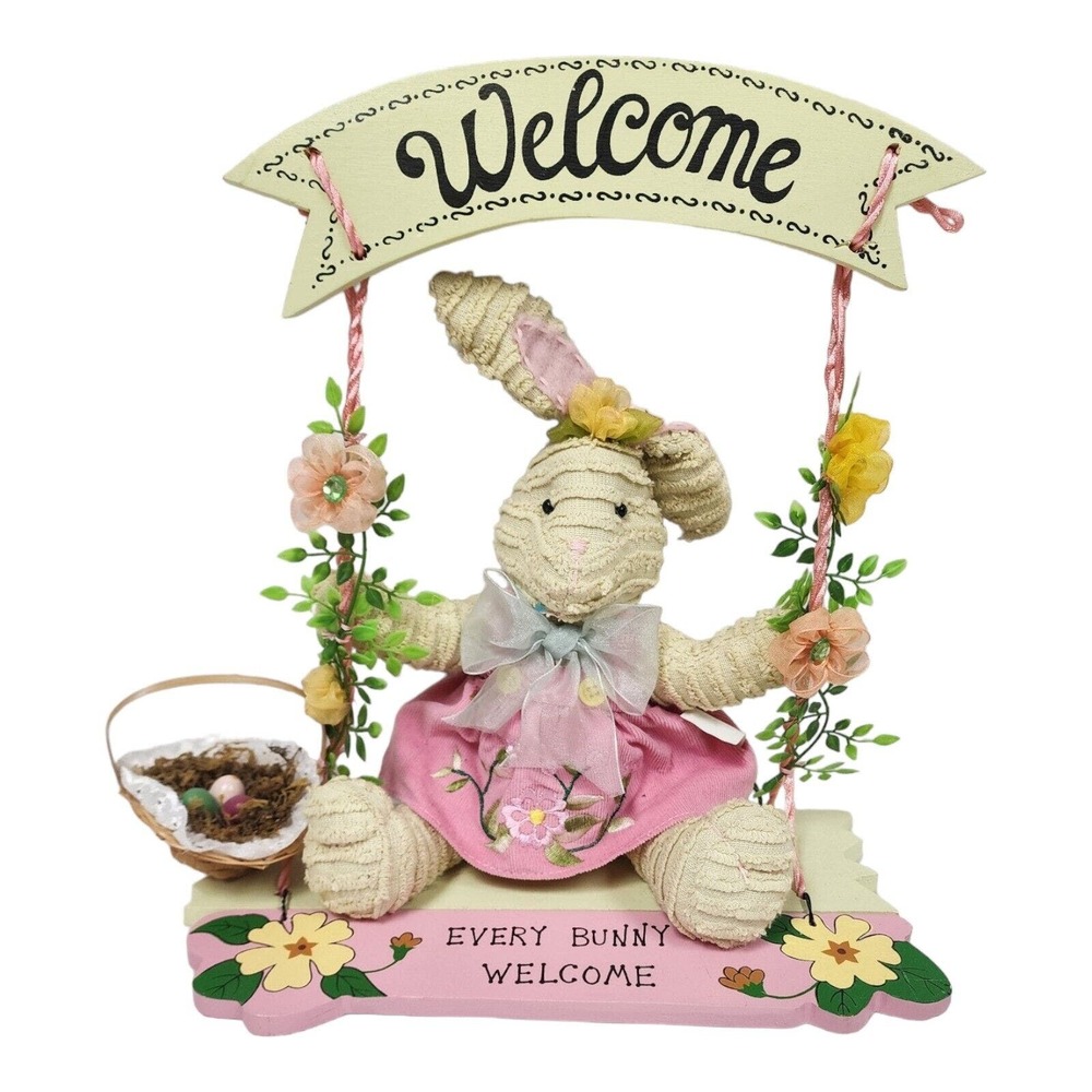 Easter Bunny Garden Swing "Every Bunny Welcome" Holiday Home Decor